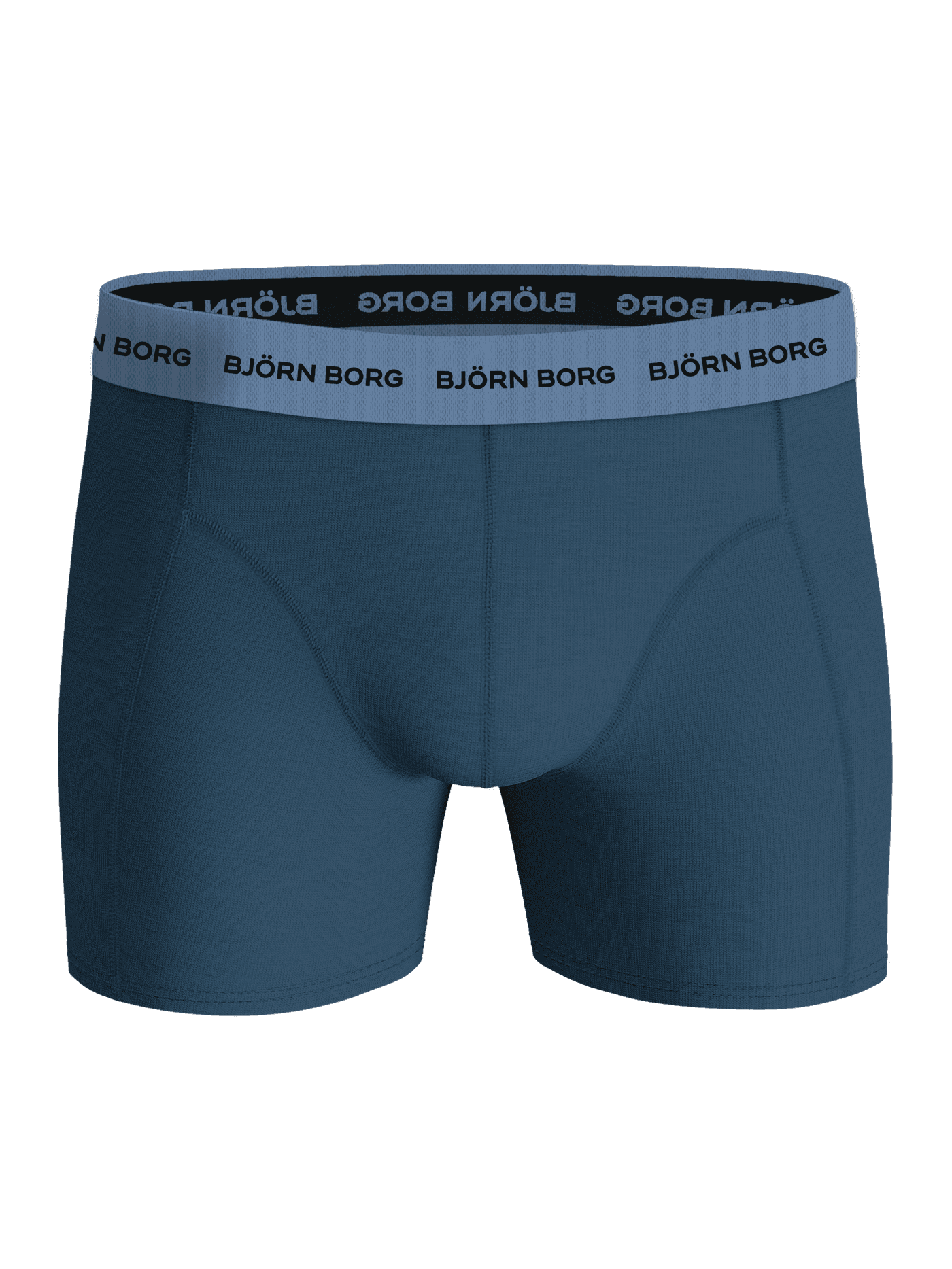 Front view of the blue Cotton Stretch Boxer 5-pack, featuring soft cotton boxer briefs with a logo waistband. - Image 6