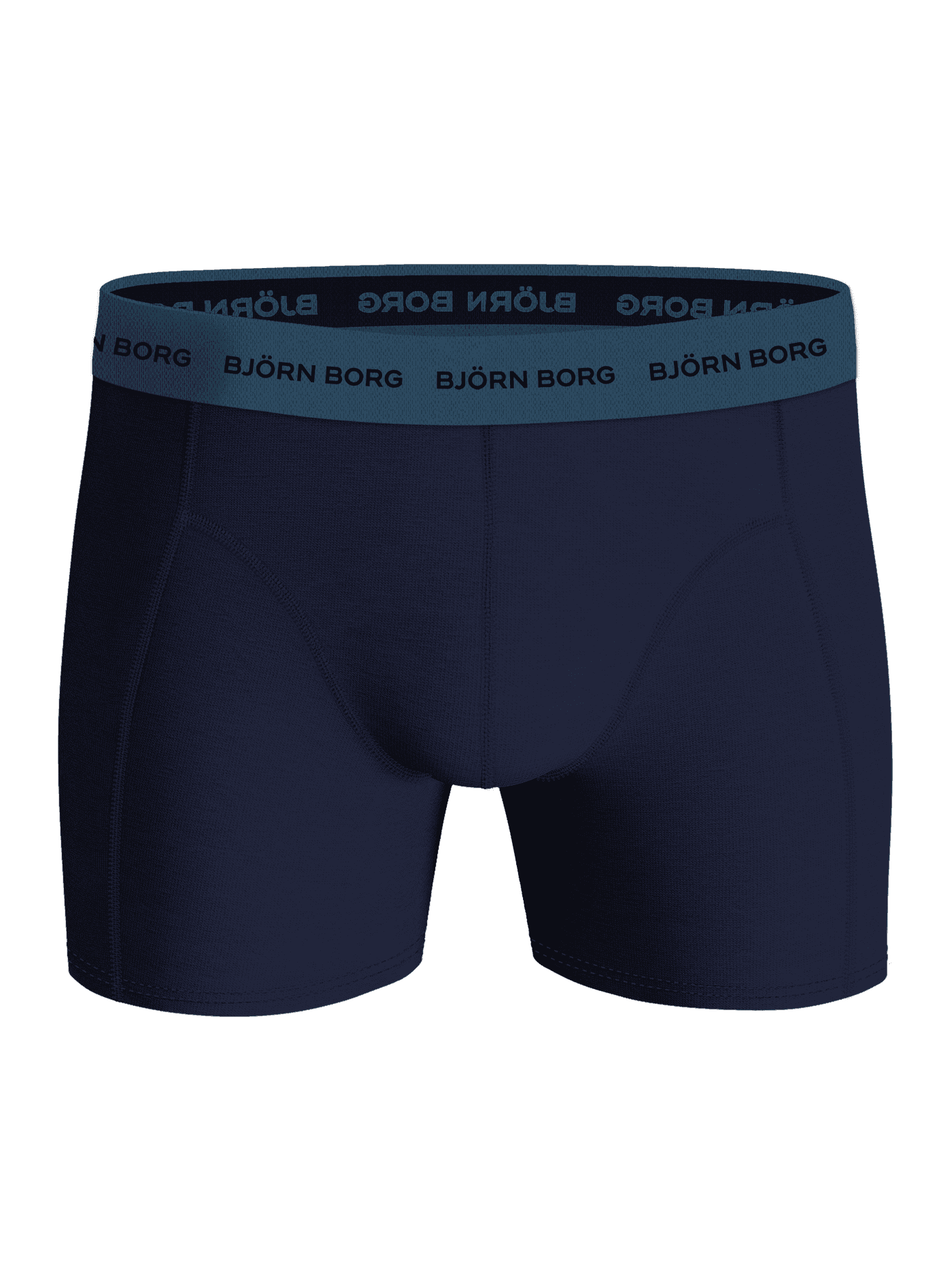 Front view of the navy Cotton Stretch Boxer 5-pack boxer briefs, featuring a functional fit and microfibre logo waistband. - Image 2