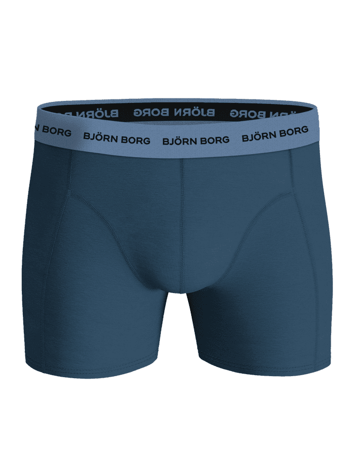 Vue de face du Cotton Stretch Boxer 3-pack bleu marine en coton avec ceinture à logo noir en microfibre douce. - Image 2