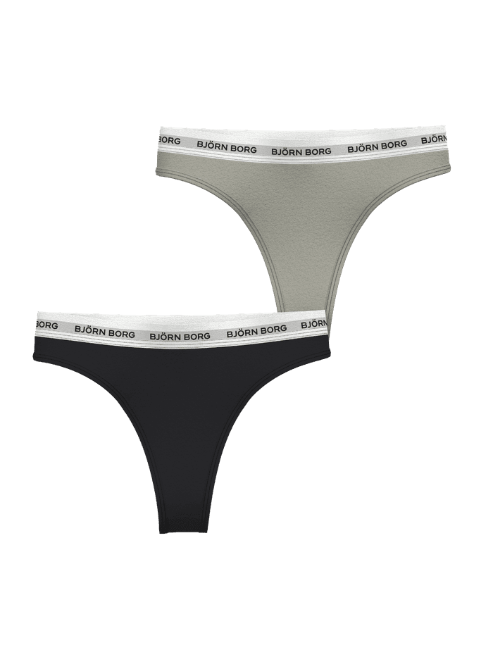 Björn Borg - Core Logo Thong 2-pack Vetiver