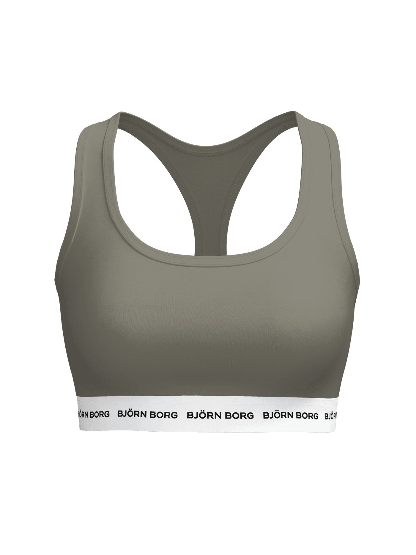 Core Logo Soft Top 1-pack i Vetiver (Grøn) set forfra i blød bomuld med racerback og hvidt logobånd. - Image 2