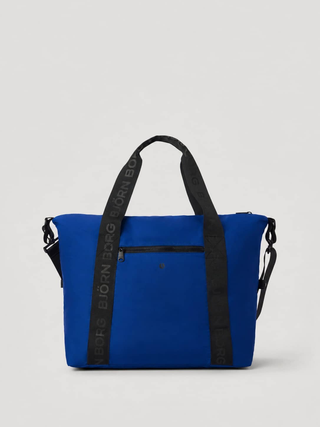 Borg Classic Sports Bag 28L i Monaco Blue (Blå) med svarte logomerkede stropper og en glidelåslomme til trening. - Image 3