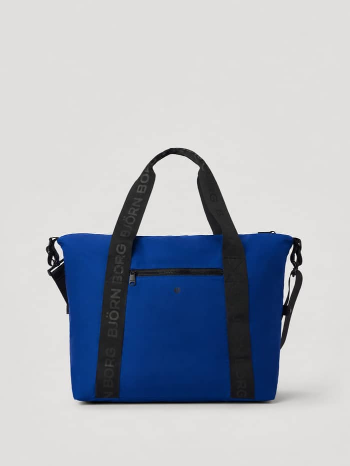 Borg Classic Sports Bag 28L en Monaco Blue (Bleu) avec poignées griffées et poche zippée pour le training. - Image 3