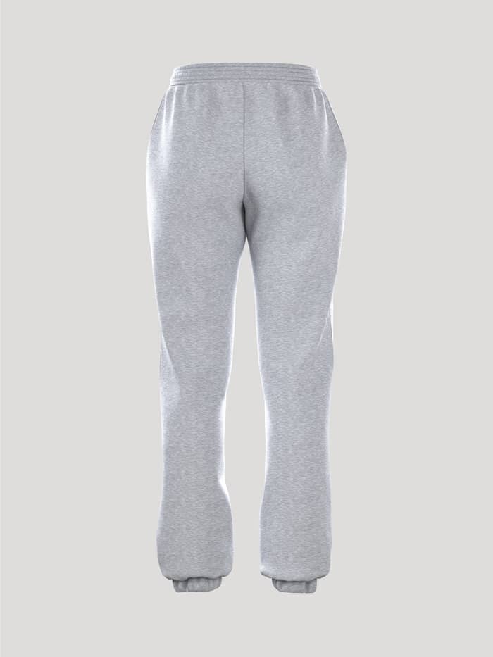 Borg Essential 1 Pants i Light Grey Melange (Grå) set bagfra med en løs pasform og ribbede manchetter. - Image 2