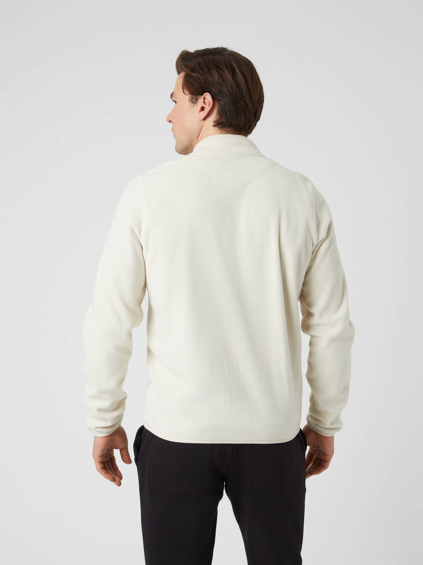 Back view of the Borg Full Zip Fleece in Silver Birch on a model. - Image 3