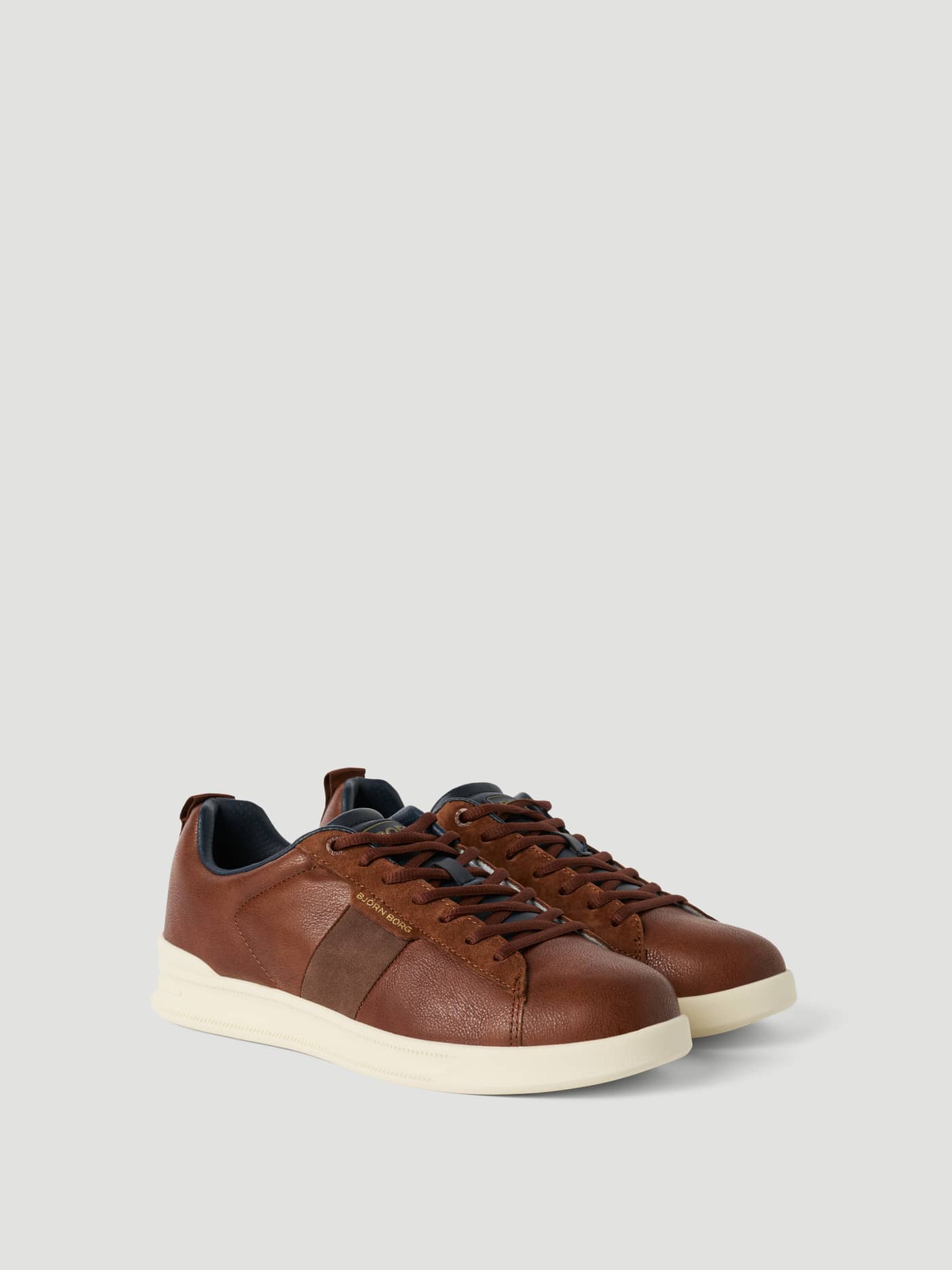 Men's Set Sneakers in brown, featuring synthetic leather with suede details for a functional tennis style. - Image 1