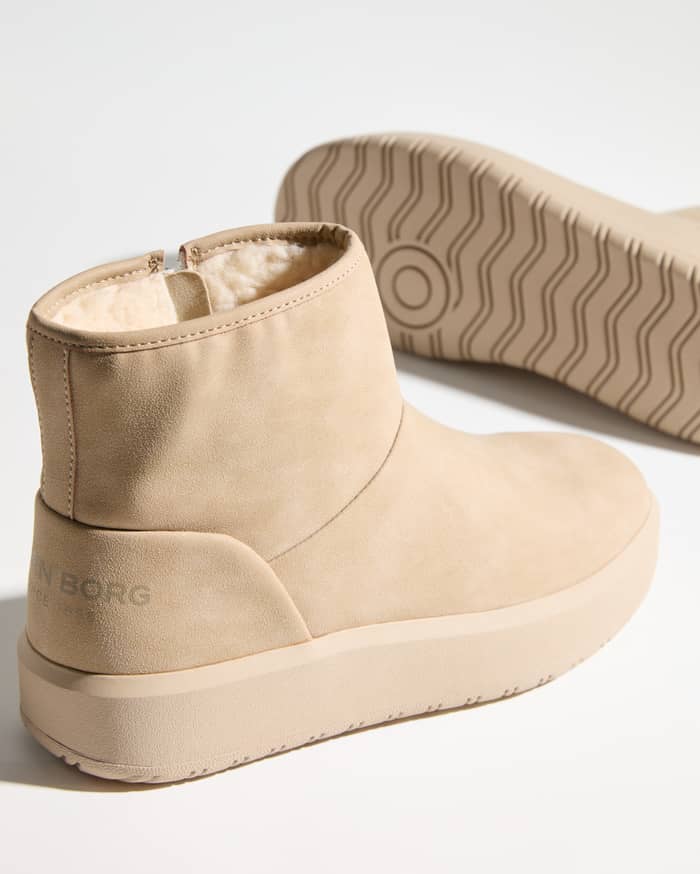 Women's Wooly Boots i Beige i syntetisk læder med blødt, fluffy for og en kraftig gummisål med godt greb. - Image 2