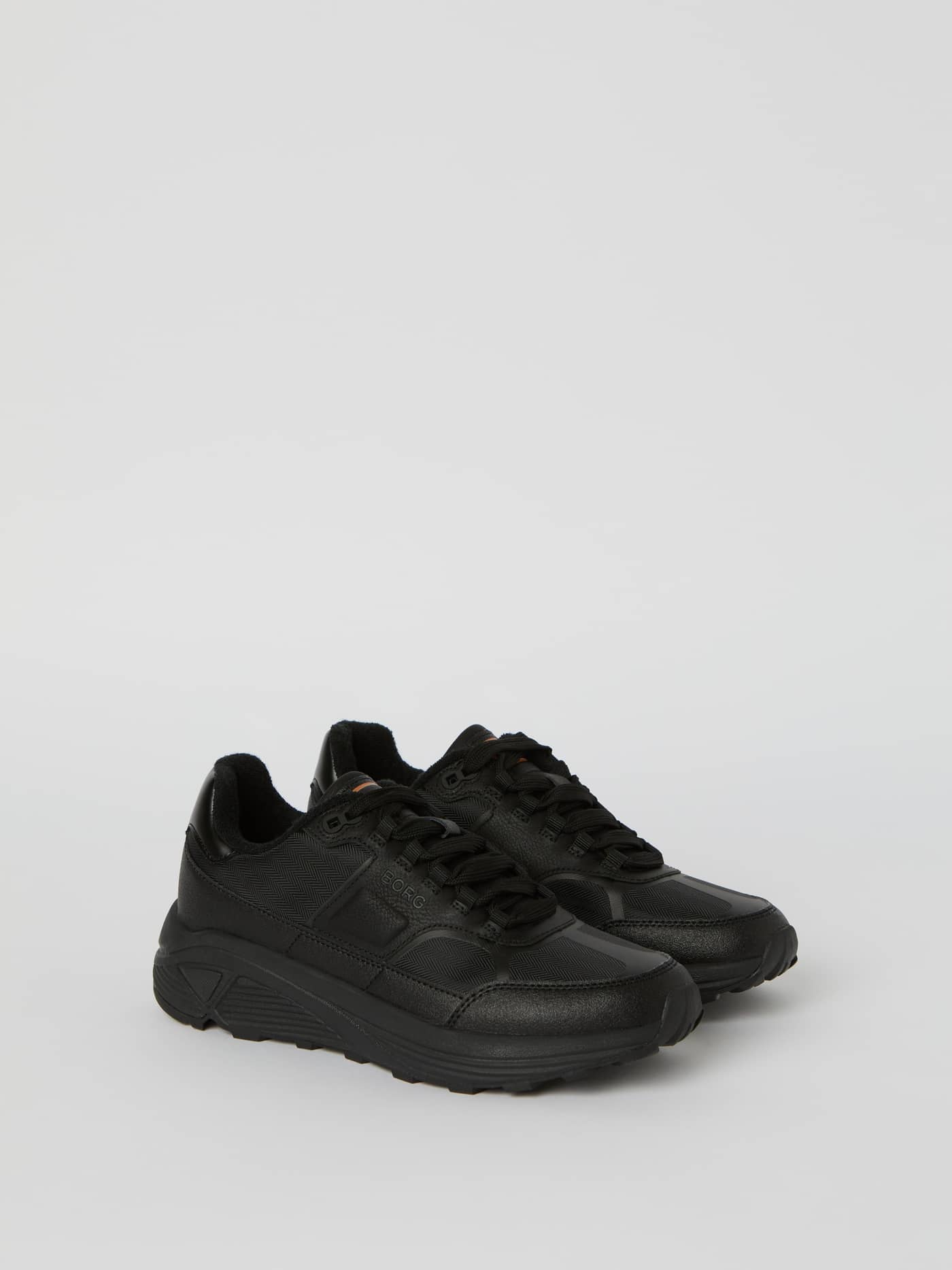 Women's Sneakers R1300 Runner Low noires en cuir synthétique et nylon respirant avec logo métallique. - Image 1