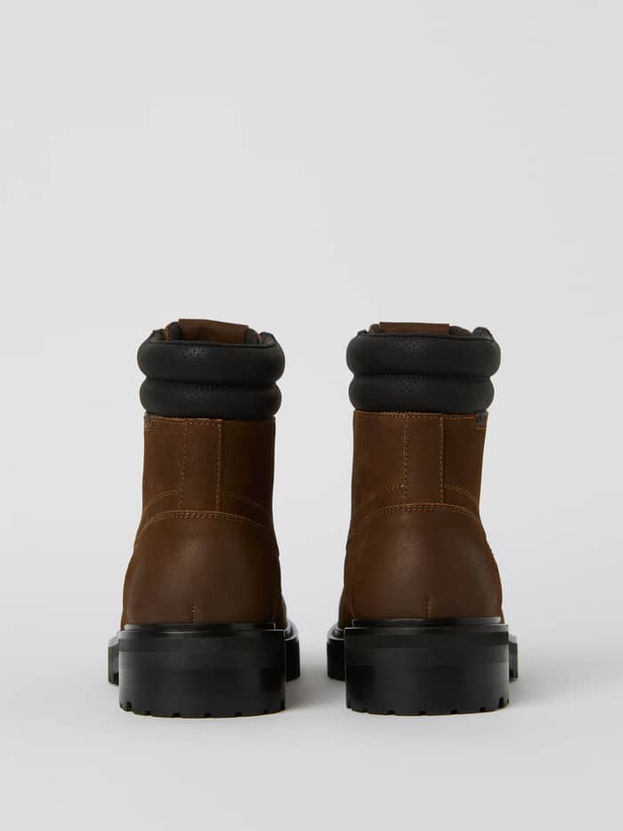 Men's Boots H400 Hiker High i Brun set bagfra med en polstret sort krave og en slidstærk gummisål. - Image 2
