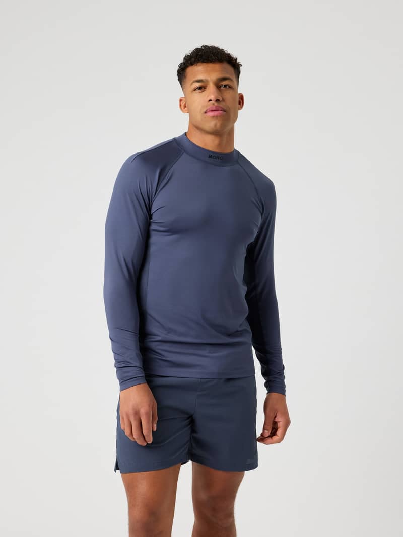 Borg Mock Neck Ls T-Shirt