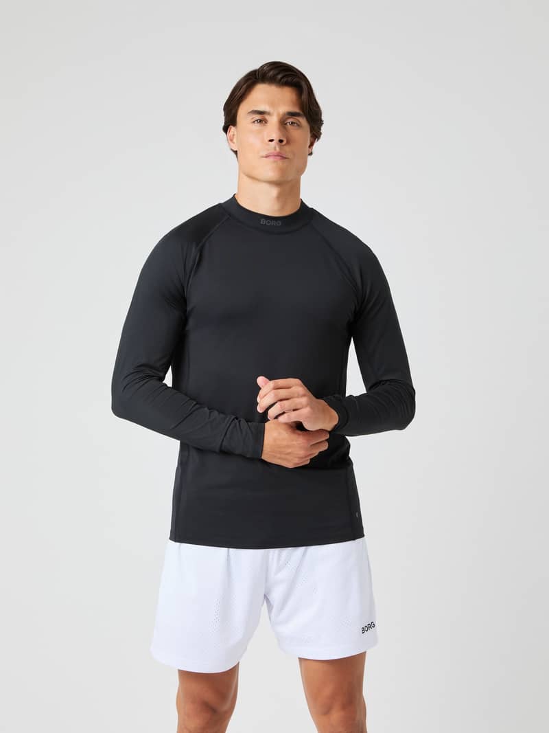 Borg Mock Neck Ls T-Shirt