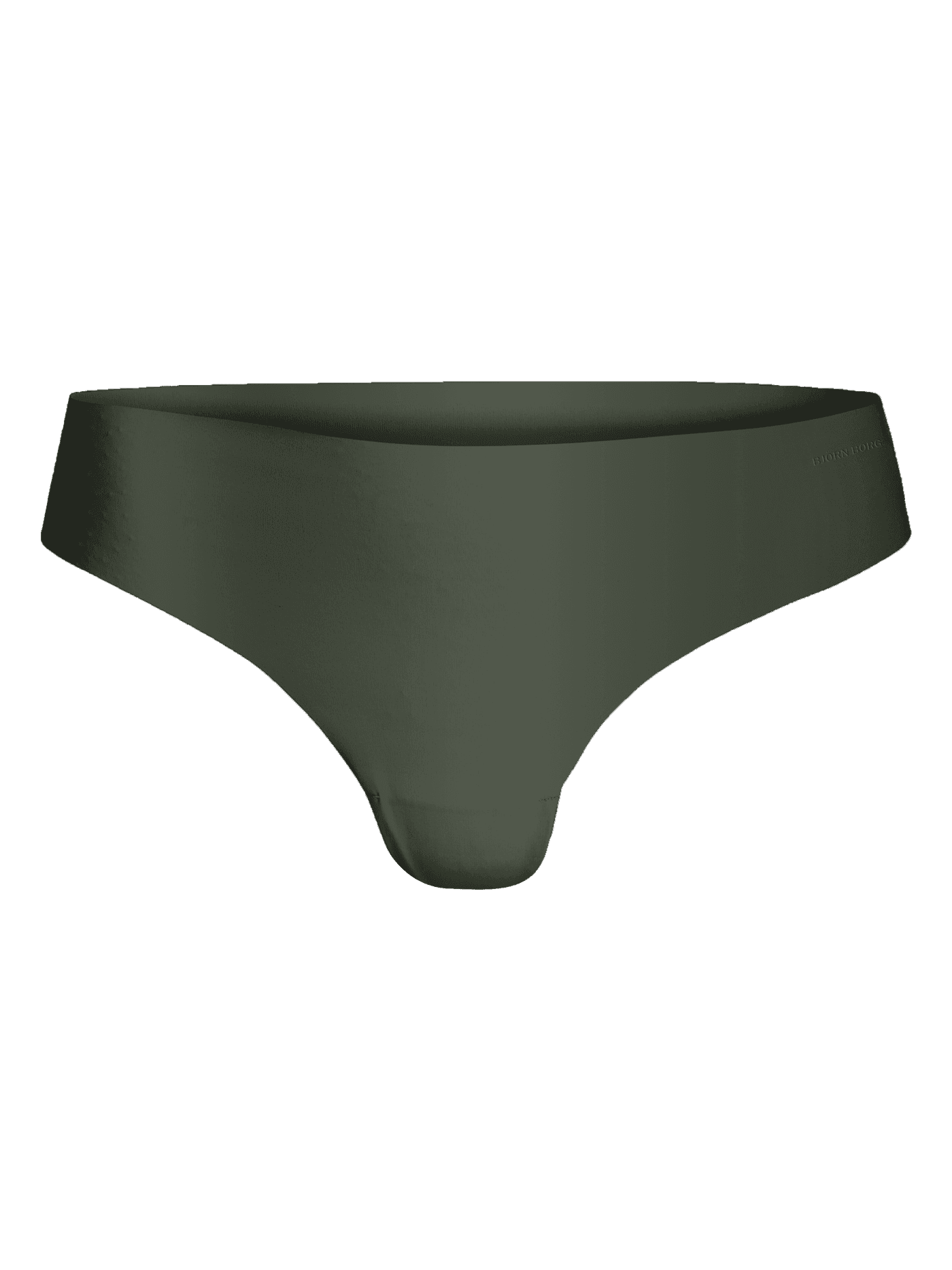 Vorderansicht des grünen Performance Thong 3-pack für Damen mit nahtlosem, lasergeschnittenem Fit fürs Training. - Image 2