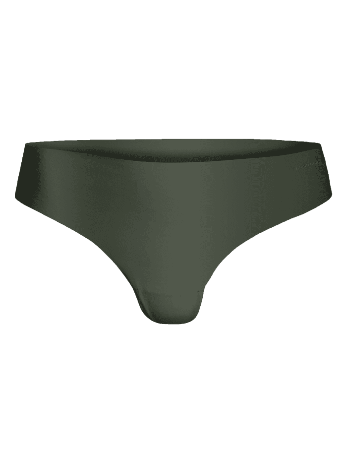 Performance Thong 3-pack i grøn set forfra til kvinder med en sømløs pasform og laserskårne kanter ideel til træning. - Image 2