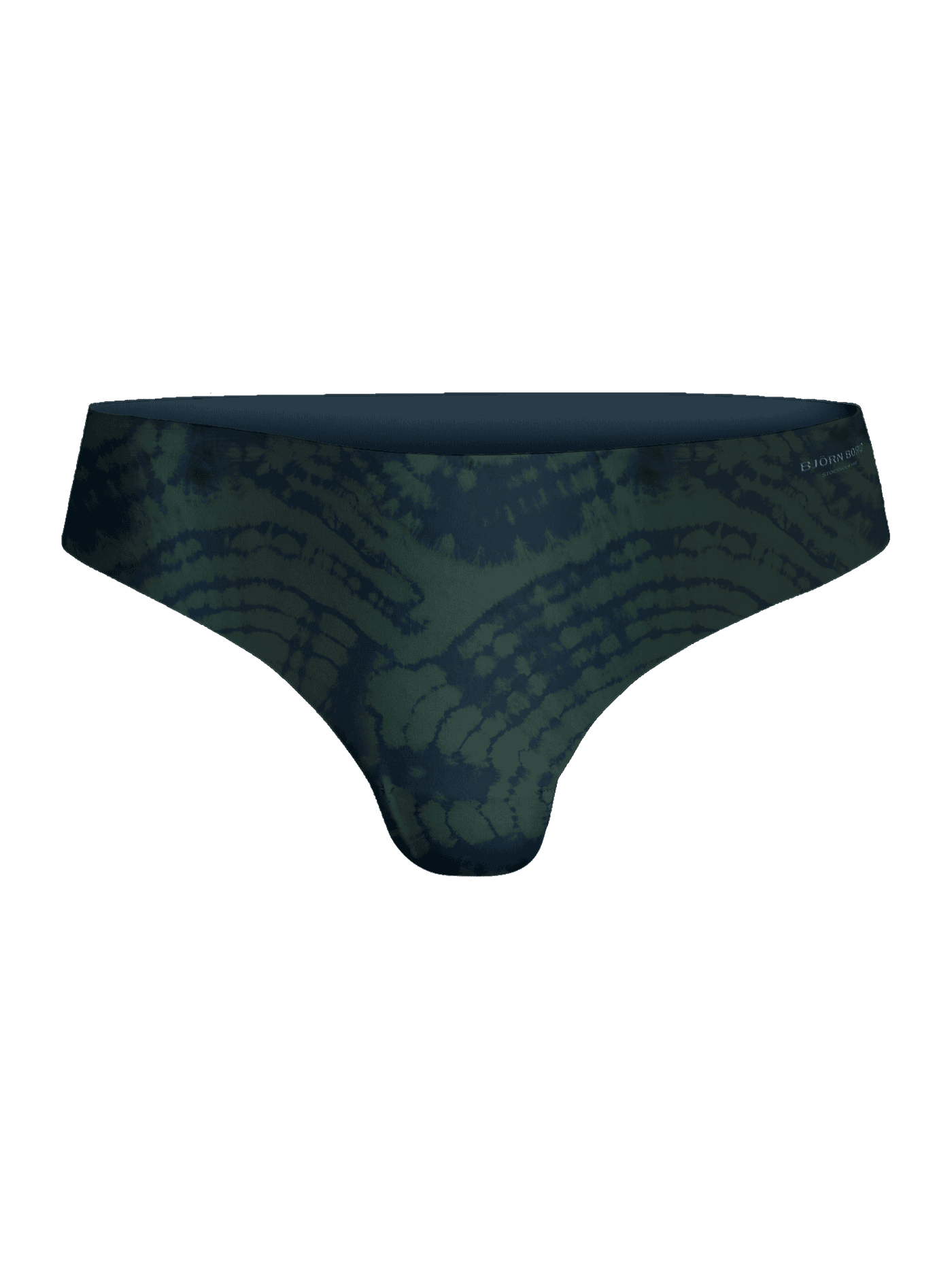 Performance Thong 3-pack mit grün-blauem Tie-Dye-Print, lasergeschnittenen Kanten und dunklem Logo fürs Training. - Image 3