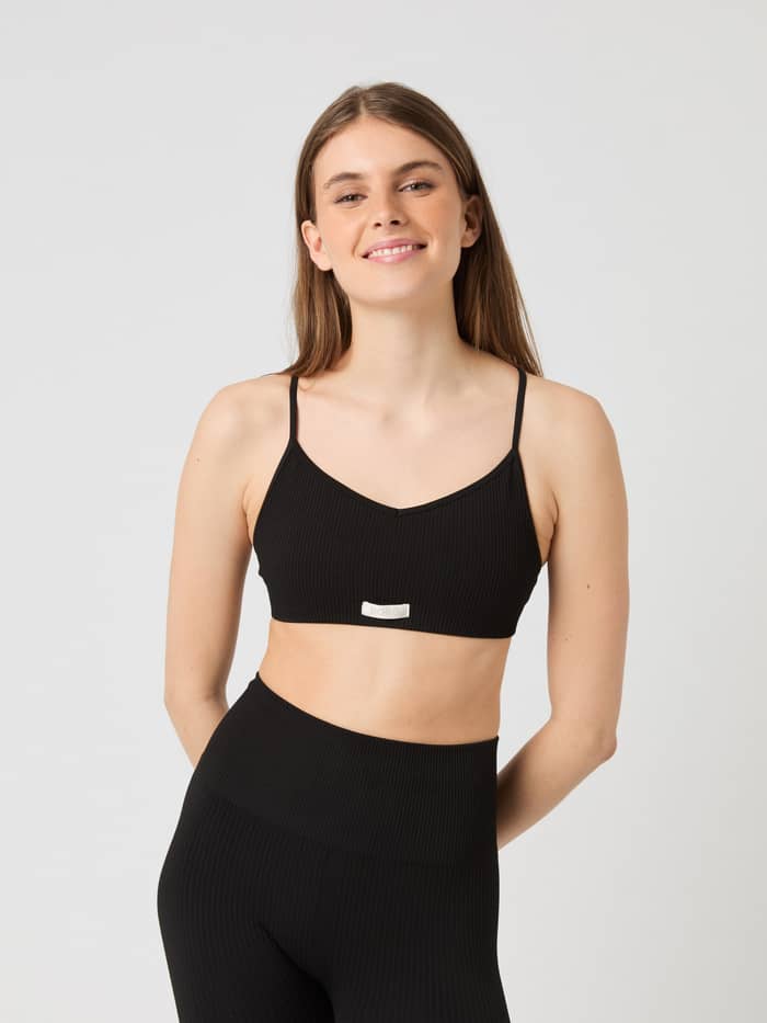 Björn Borg - Studio Seamless Ribbed Strap Bra Black Beauty