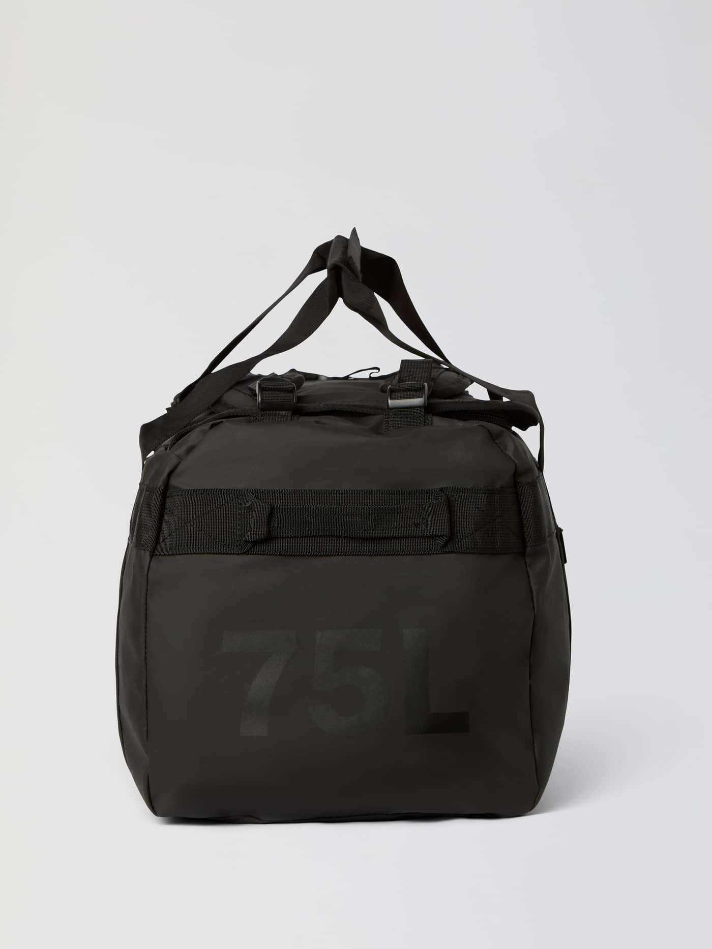 Borg Duffle Bag 75L in Black Beauty (Black) featuring a tonal 75L logo and durable TPE-coated material. - Image 4