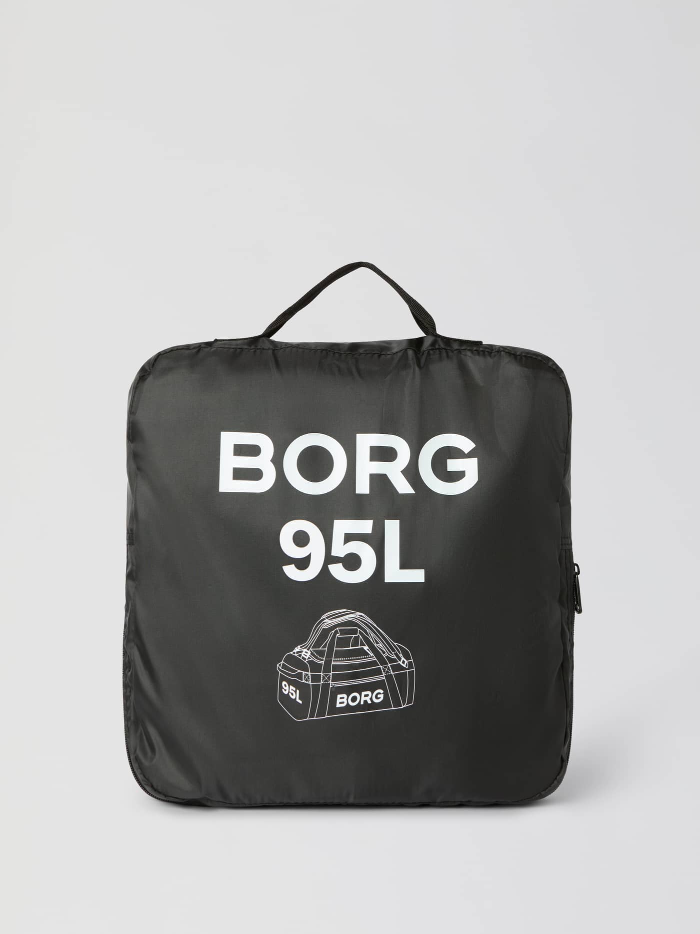 Borg Duffle Bag 95L in Black Beauty (Zwart) in de compacte opberghoes voor training, vooraanzicht. - Image 5