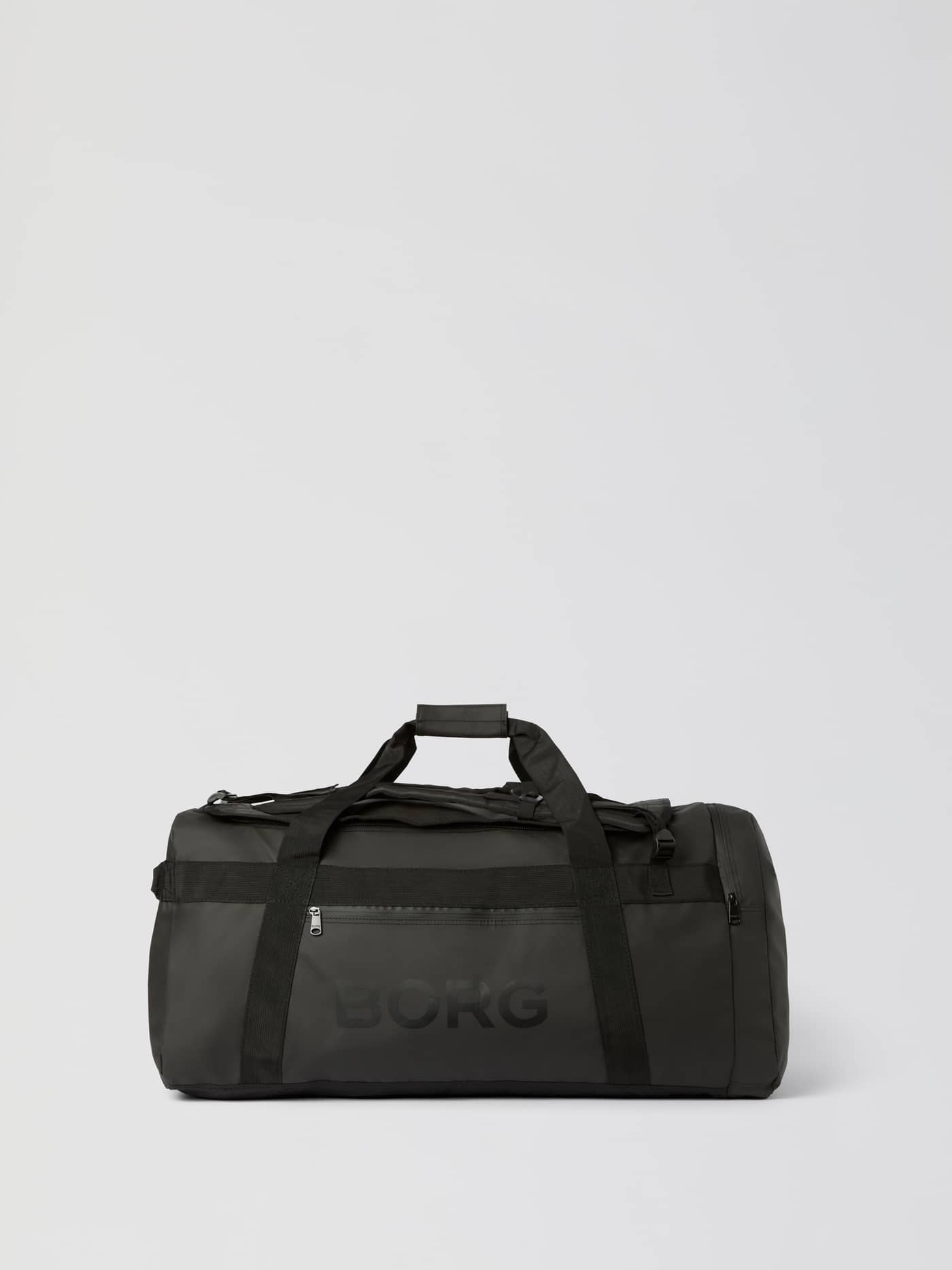Borg Duffle Bag 95L in Black Beauty (Zwart) met een gecoate afwerking en ton-sur-ton logo in vooraanzicht. - Image 3
