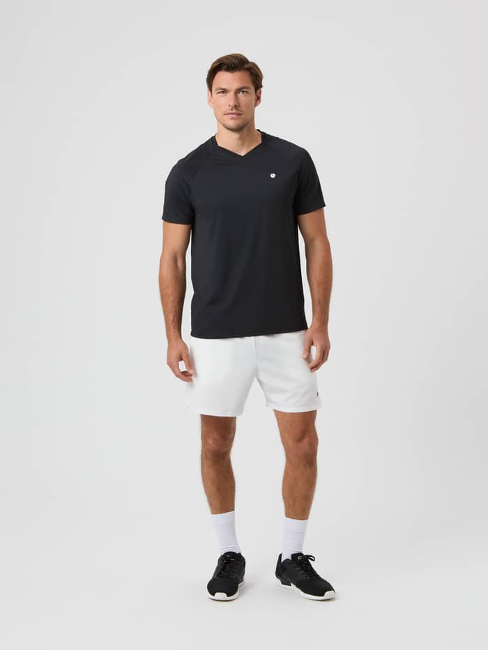 Vue de face du Ace Racquet Shorts 7 inch en Brilliant White (Blanc) en polyester recyclé pour le tennis. - Image 5