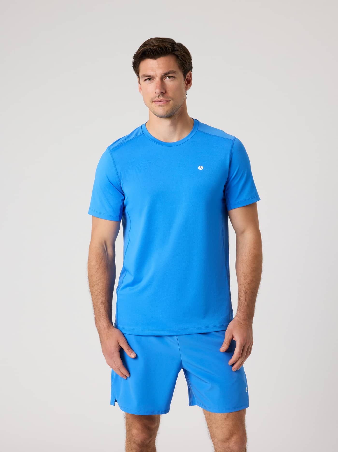 Björn Borg Ace Mesh Panel T-Shirt in Palace Blue (Blauw) in vooraanzicht, ideaal voor tennisprestaties. - Image 1