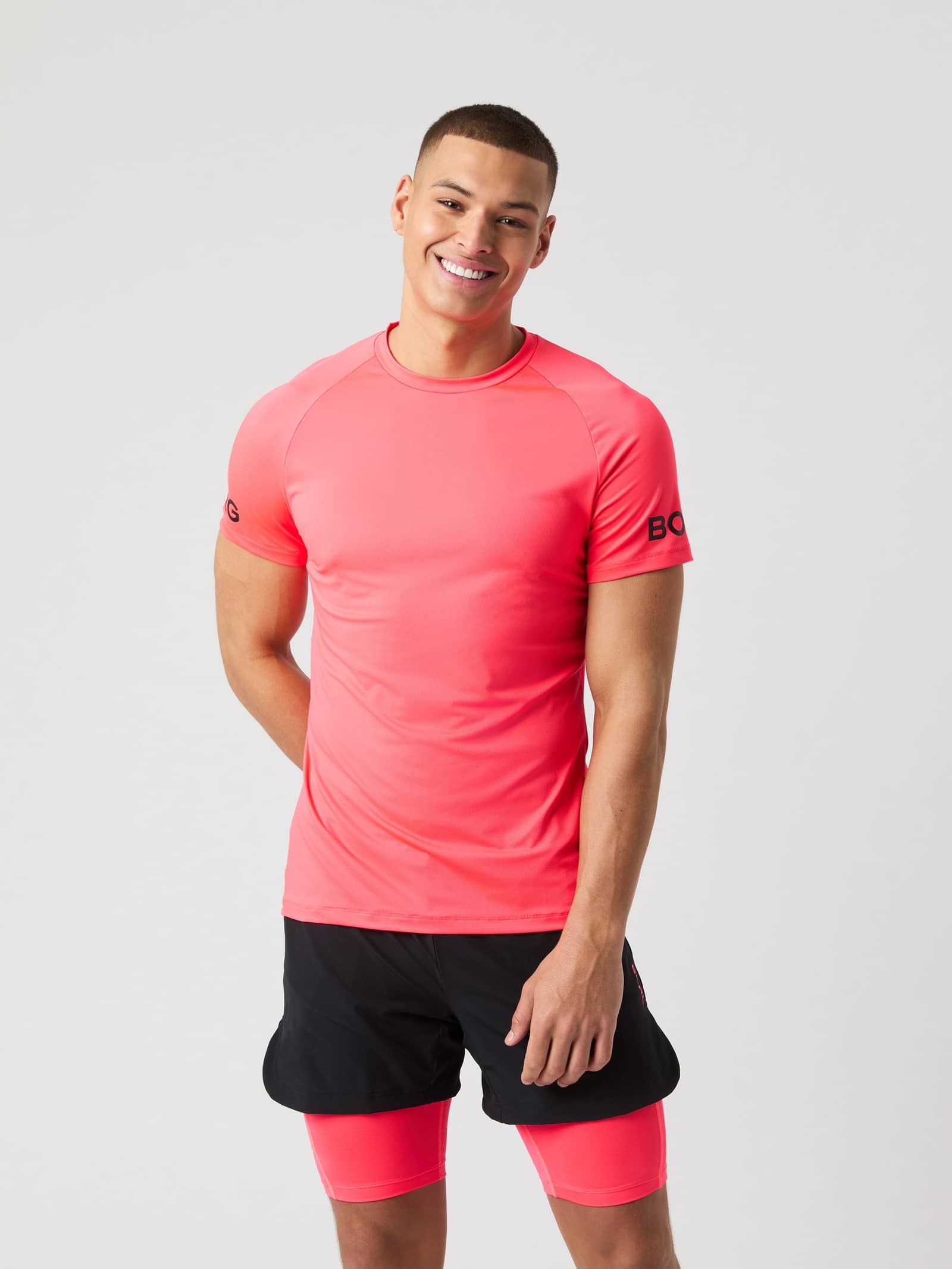 Björn Borg - Borg Mesh Panel T-Shirt Diva Pink Men - Image 1