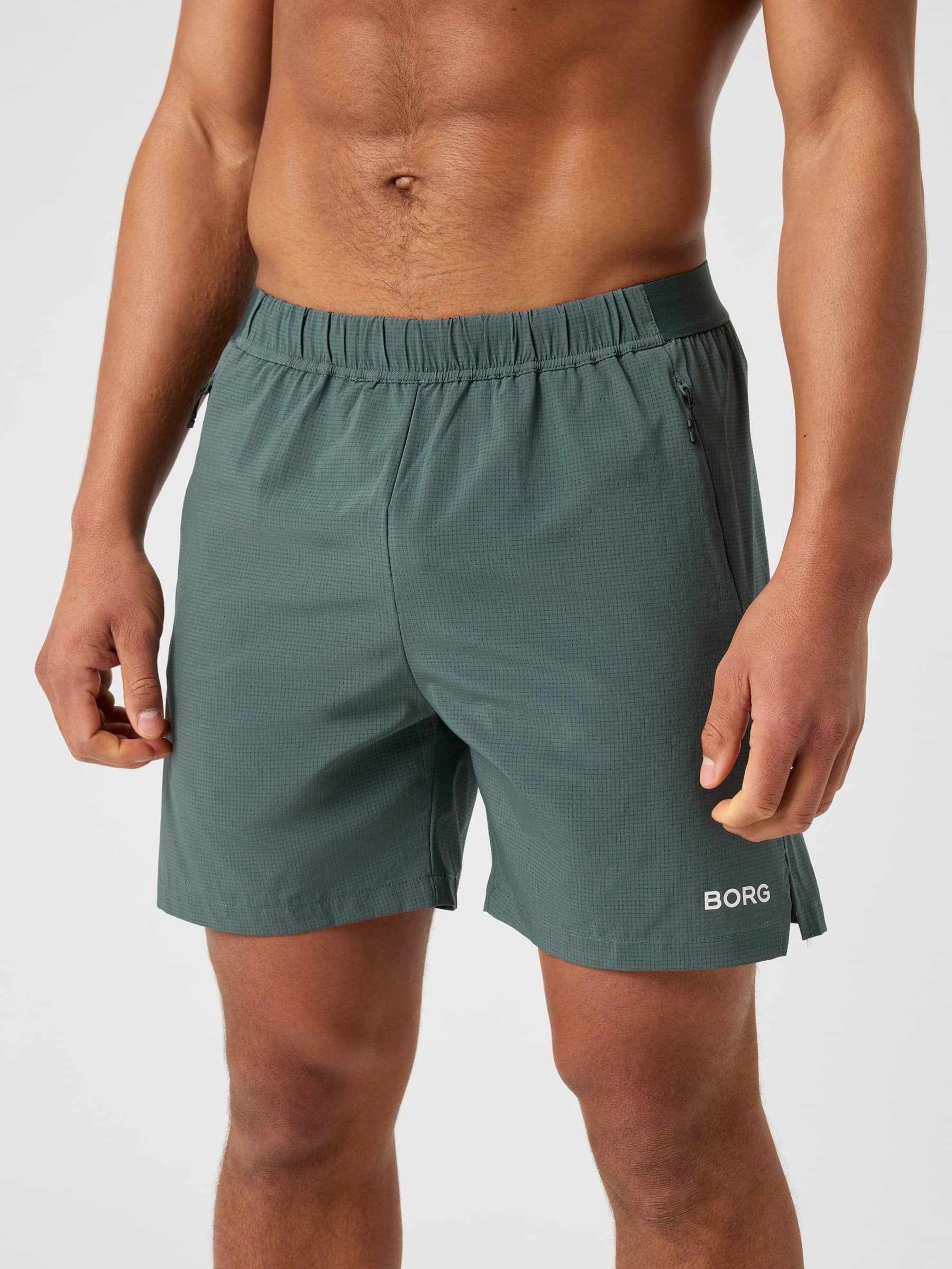 Borg Zip Shorts 7 Inch - Men - Odyssey Gray | Björn Borg