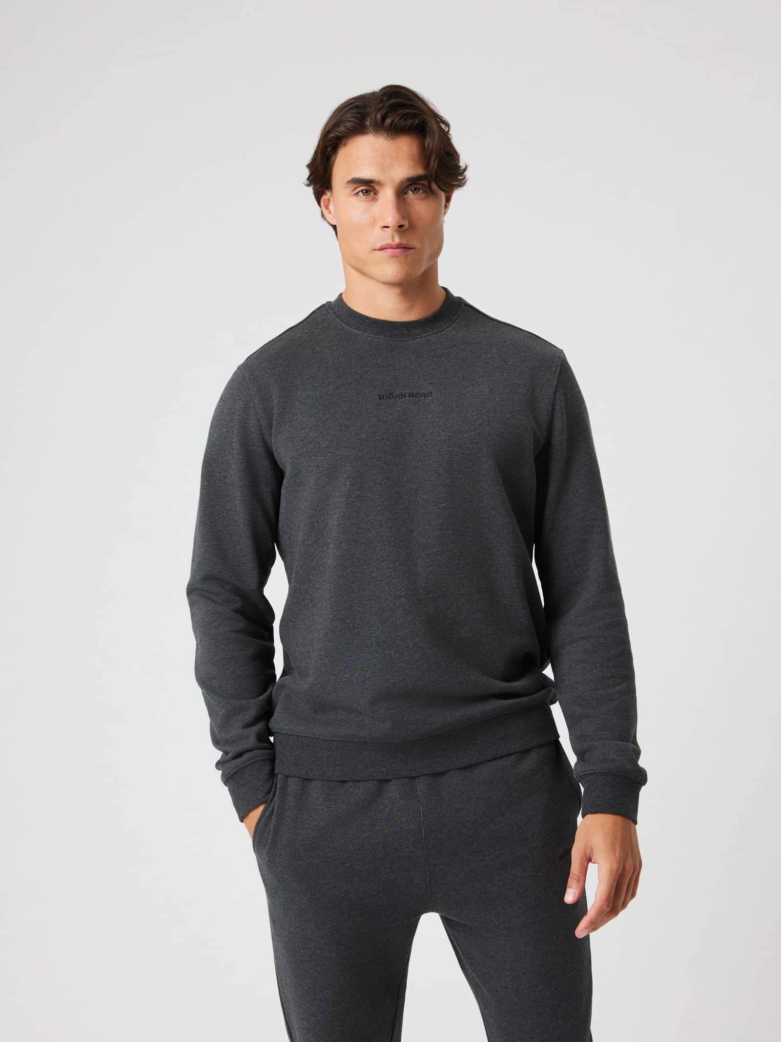 Björn Borg - Borg Classic Sweatshirt Dark Gray Melange Herr - Image 1