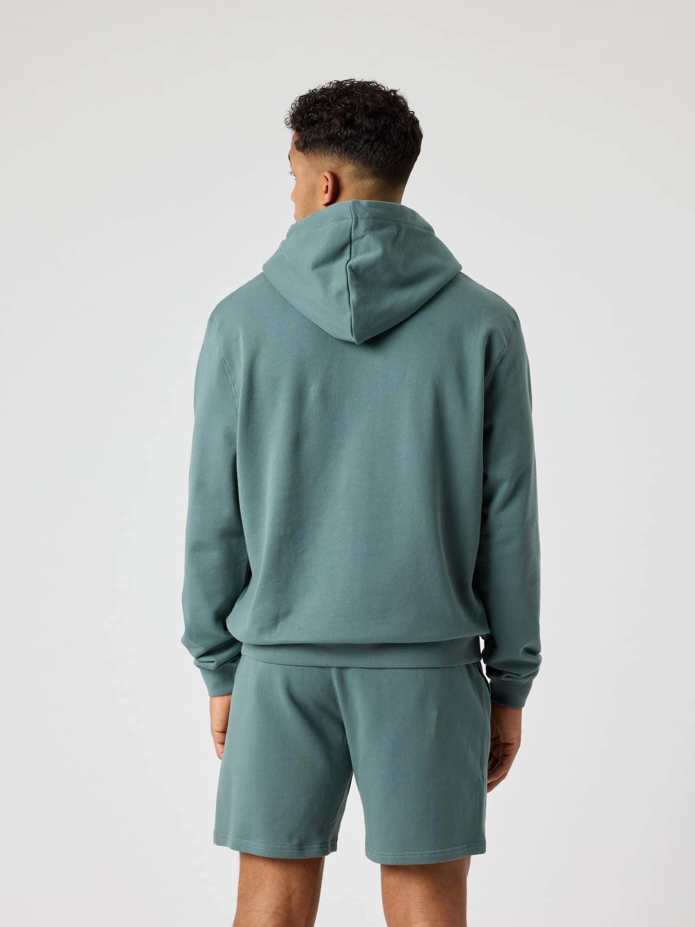 Borg Classic Hoodie i Balsam Green (Grøn) set bagfra i blød french terry med en almindelig pasform til mænd. - Image 2