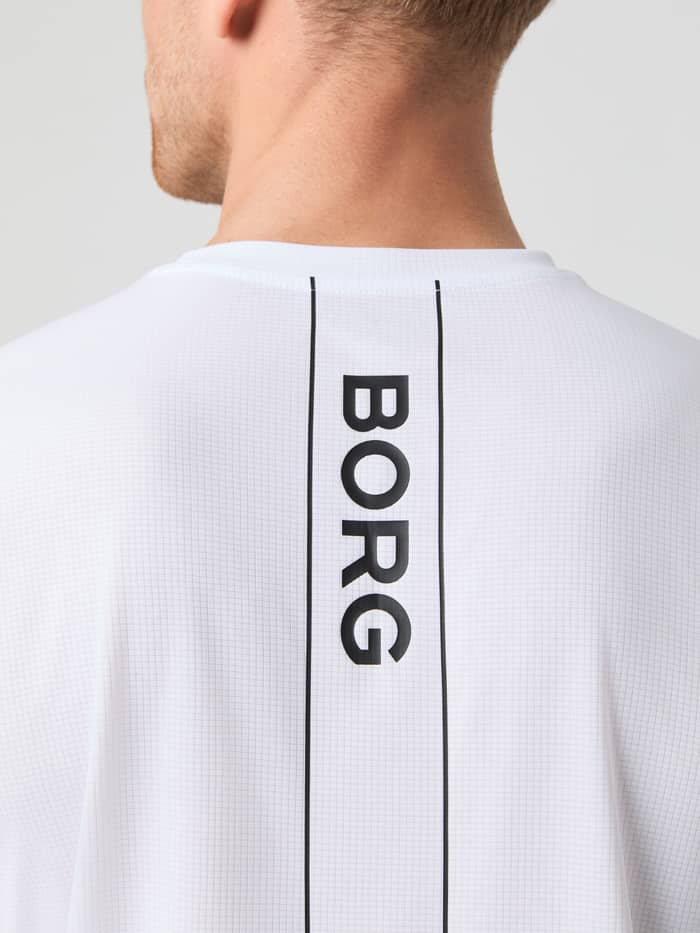Ace Light T-Shirt in Brilliant White (Wit) met een zwarte verticale BORG-logostreep op de rug, perfect voor tennis. - Image 5