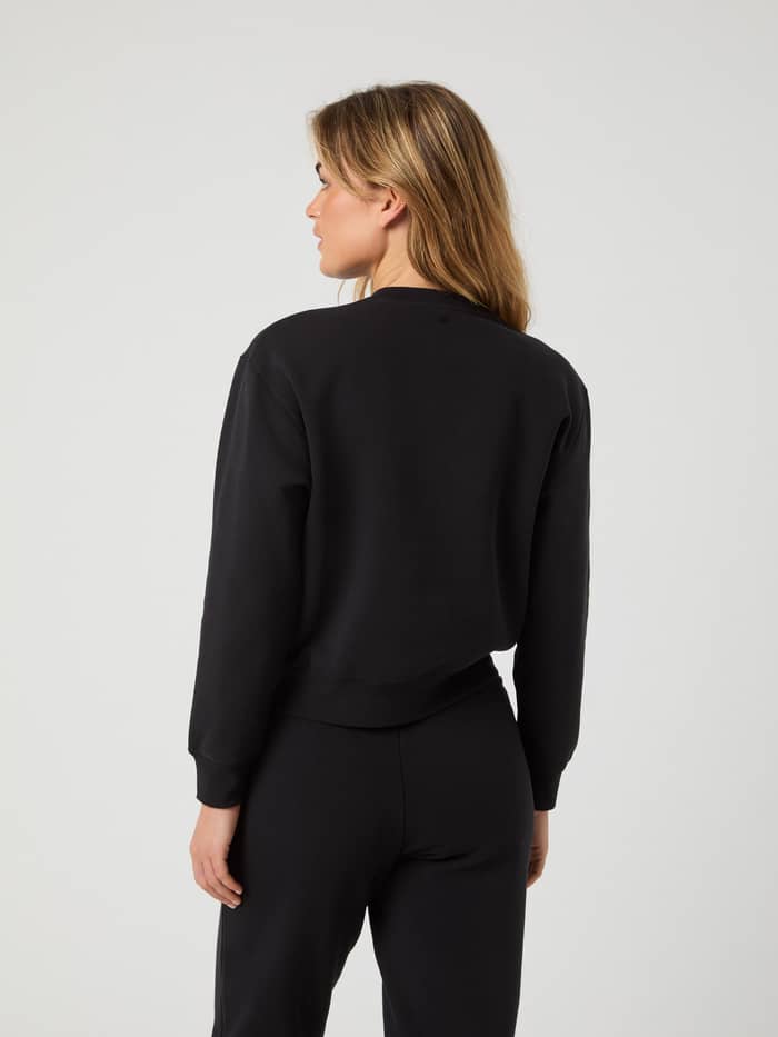 Rückansicht des Björn Borg Centre Sweatshirt in Black Beauty (Schwarz) mit weicher Haptik und entspannter Passform. - Image 2