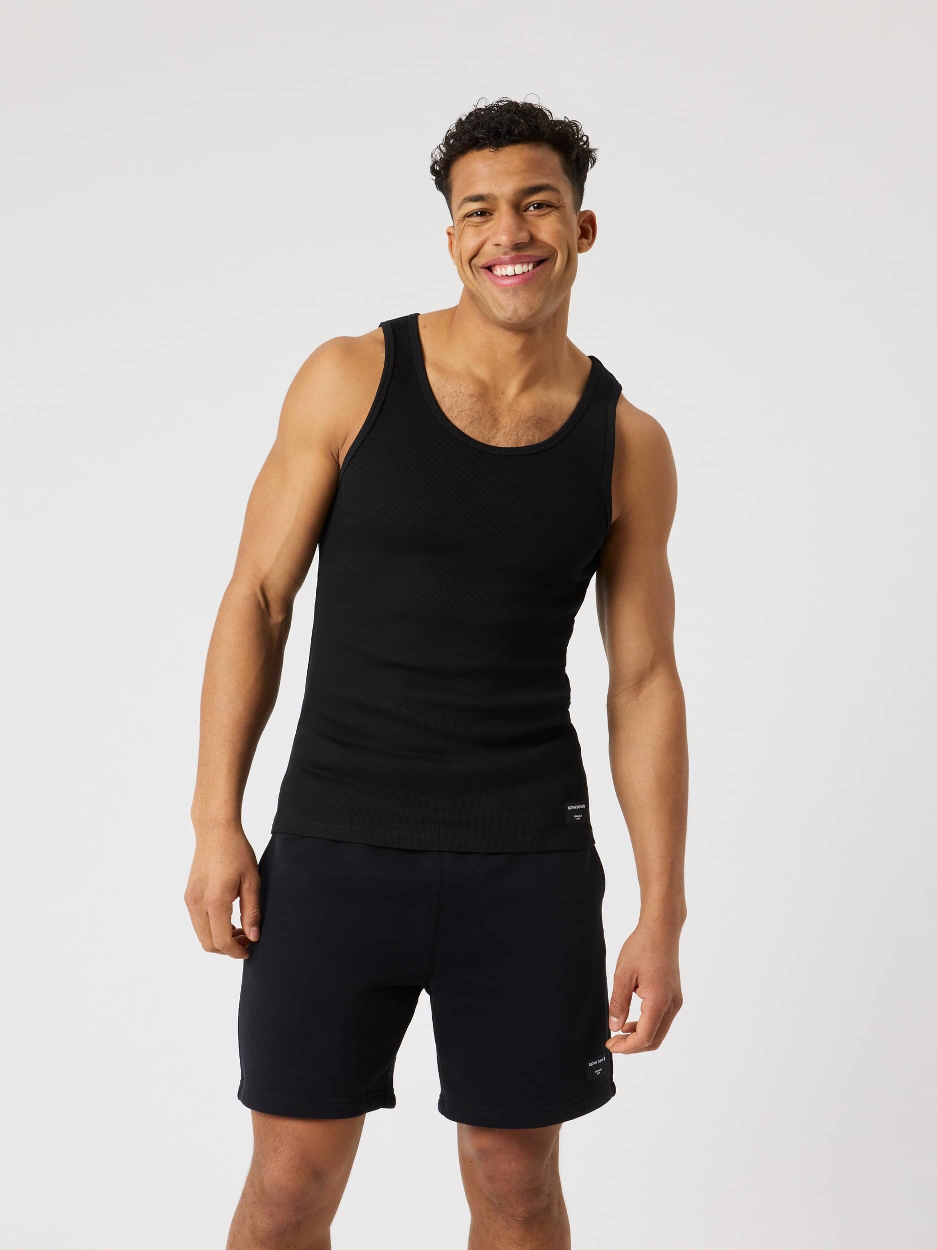 Centre Ribbed Tank in Bk001