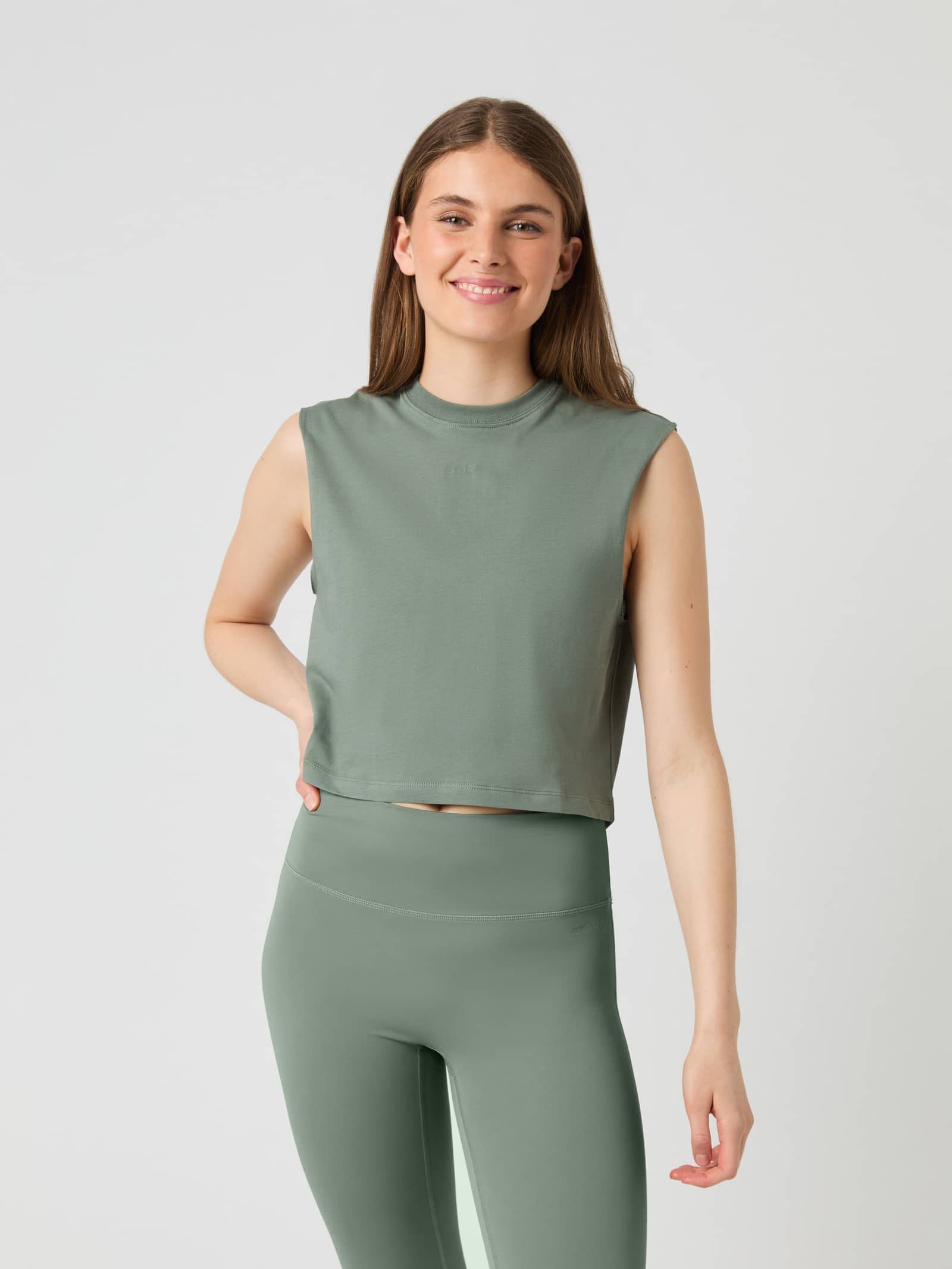 Björn Borg - Borg Cropped Tank Top Agave Green Dam - Image 1