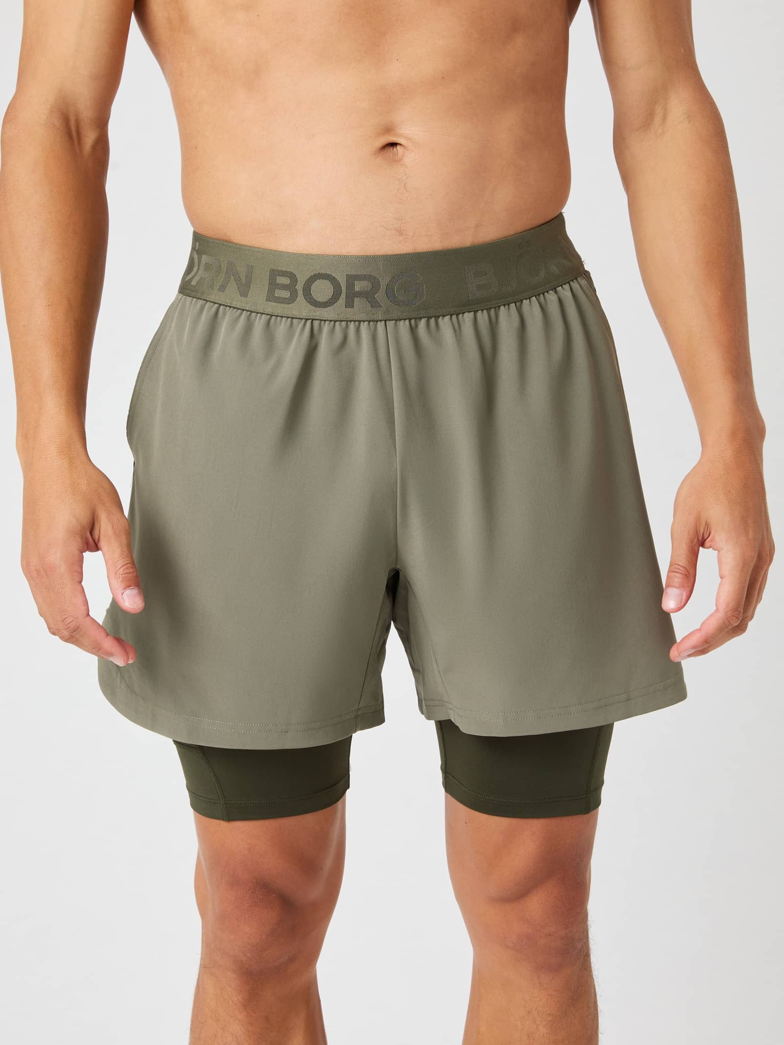 Björn Borg - Borg 2 In 1 Shorts Dusty Olive Men - Image 1