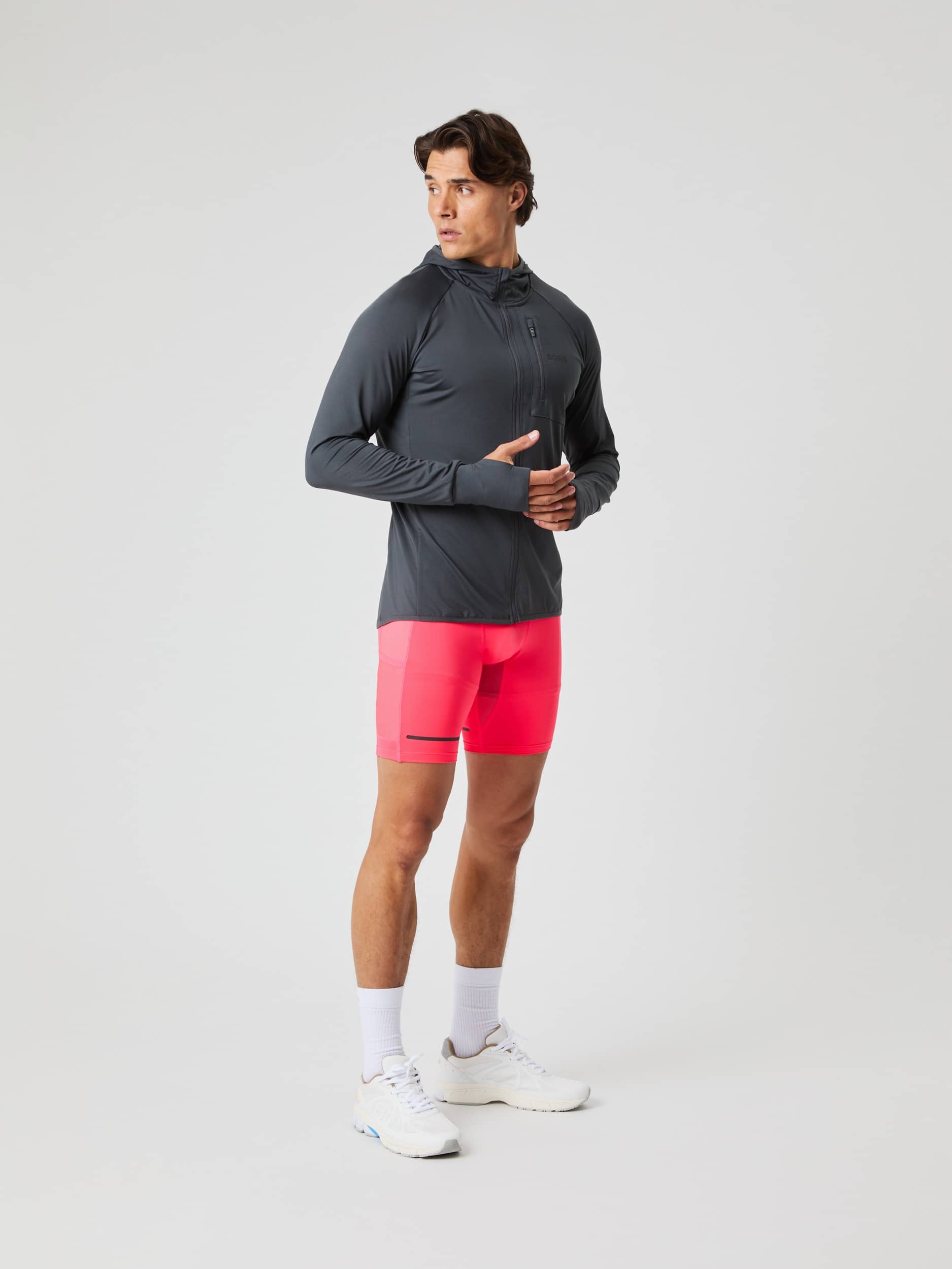 Borg Performance Mid Layer Hood - Men - Asphalt | Björn Borg