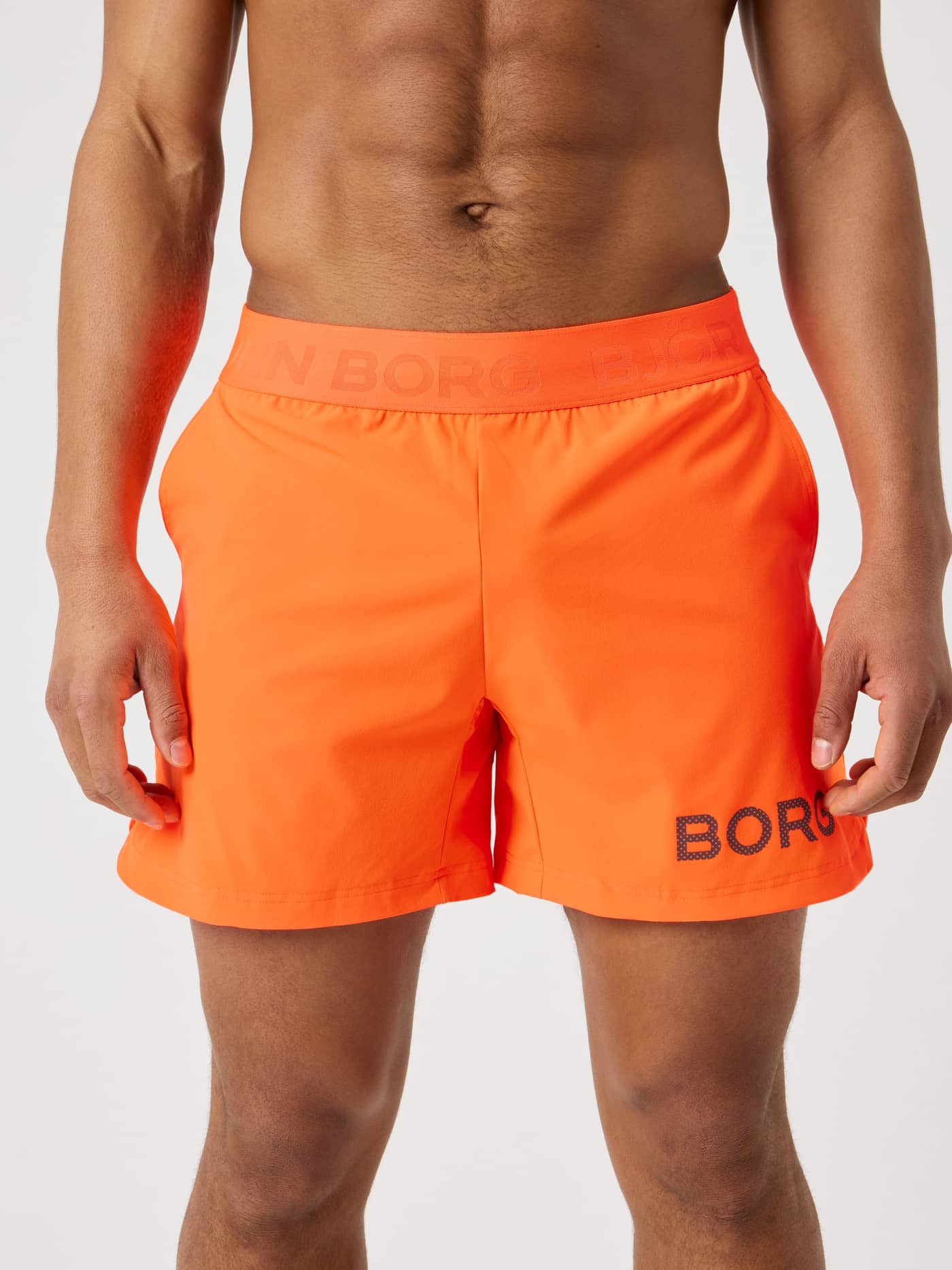 Borg Shorts 6 Inch i Shocking Orange (Orange) set forfra med logotalje til performance-træning. - Image 1