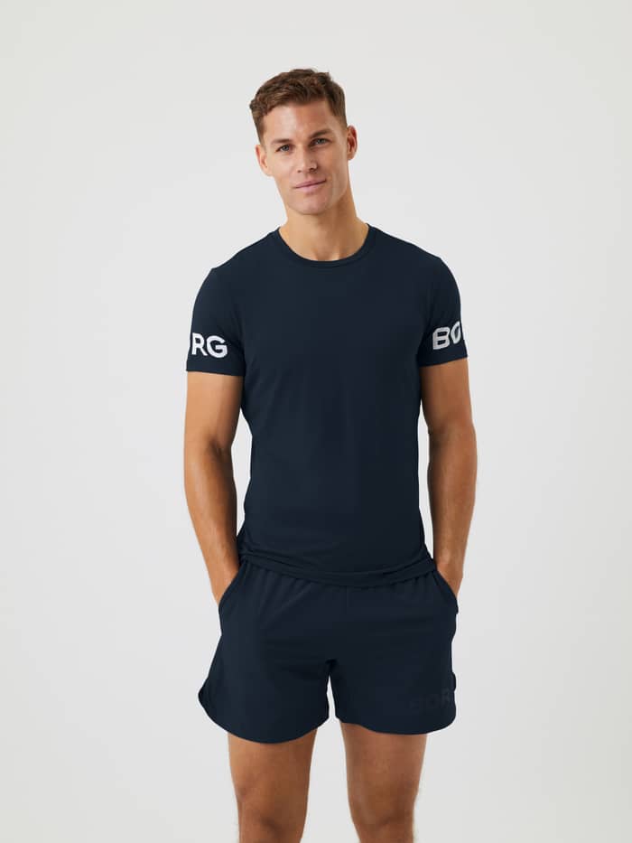 Björn Borg - Borg T-Shirt Dunkelblaues Weißes Logo - Image 2
