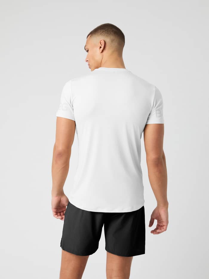 Borg T-Shirt in Brilliant White, shown from the back on a male model. - Image 2