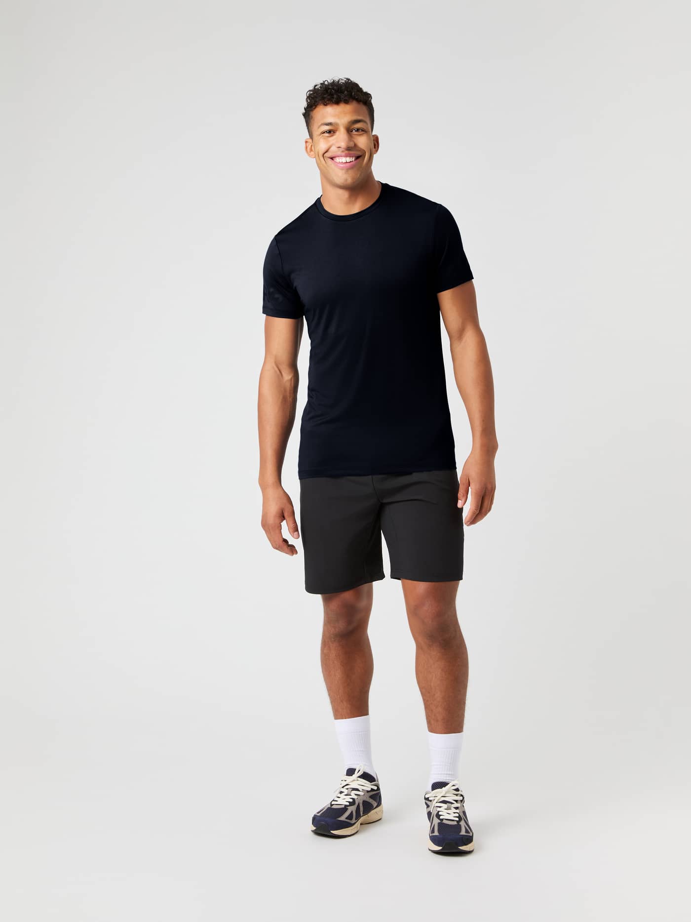 Front view of a male model wearing the Borg T-Shirt in Night Sky. - Image 4