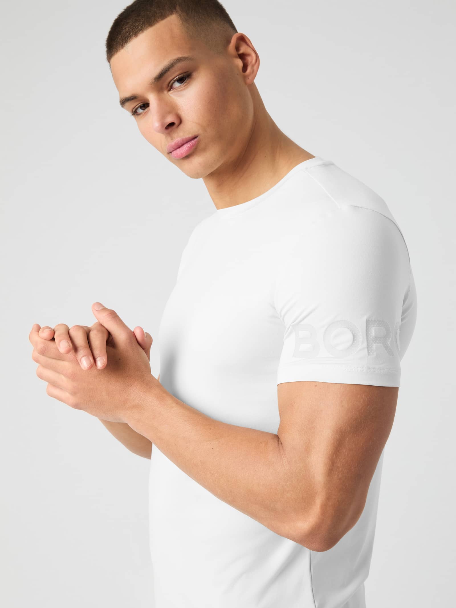 Björn Borg - Borg T-Shirt Vit Tonal Logga Herr - Image 1