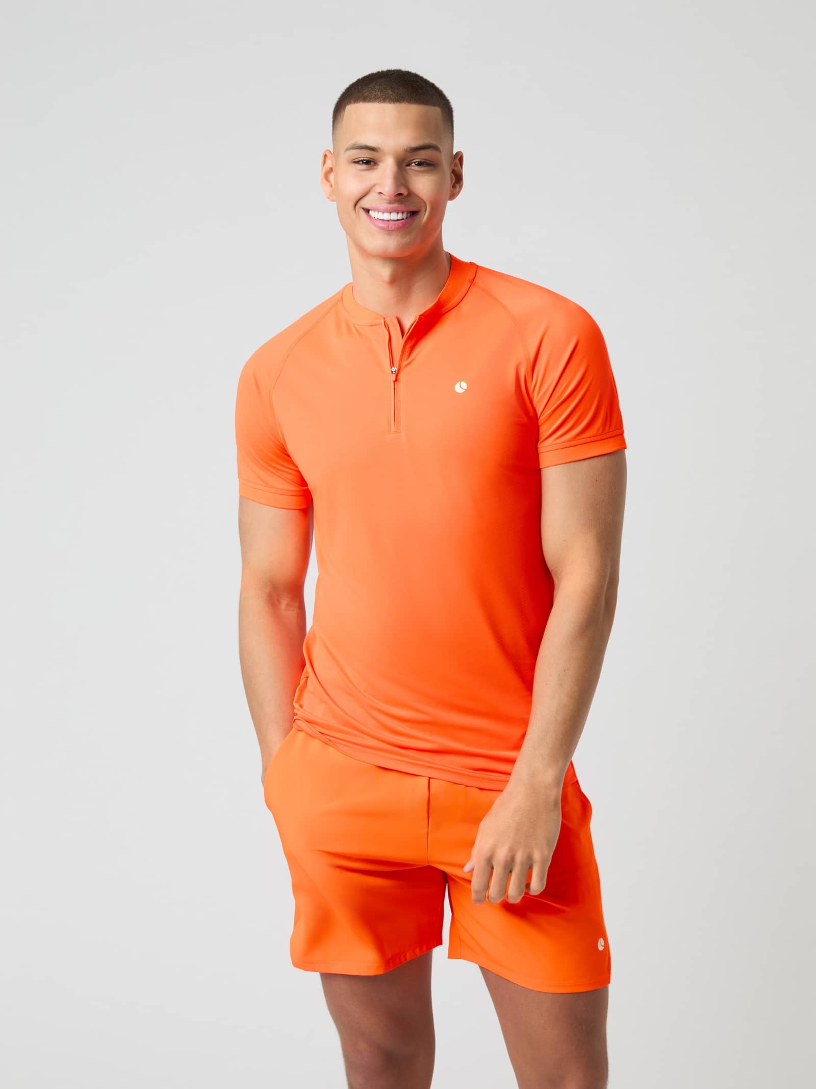 Björn Borg - Ace Zip Polo Shirt Shocking Orange Herr - Image 1