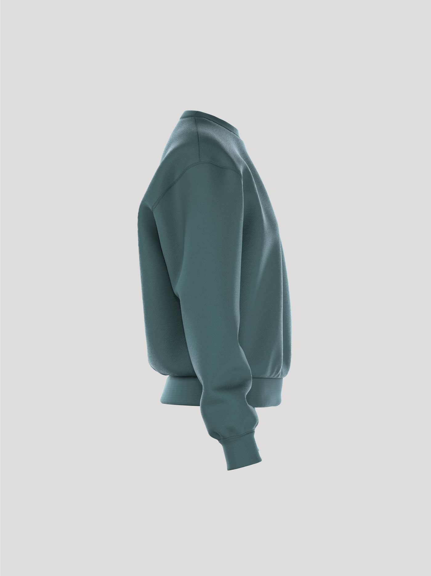 Side view of the women's Borg Essential 1 Sweatshirt in Sea Pine. - Image 3