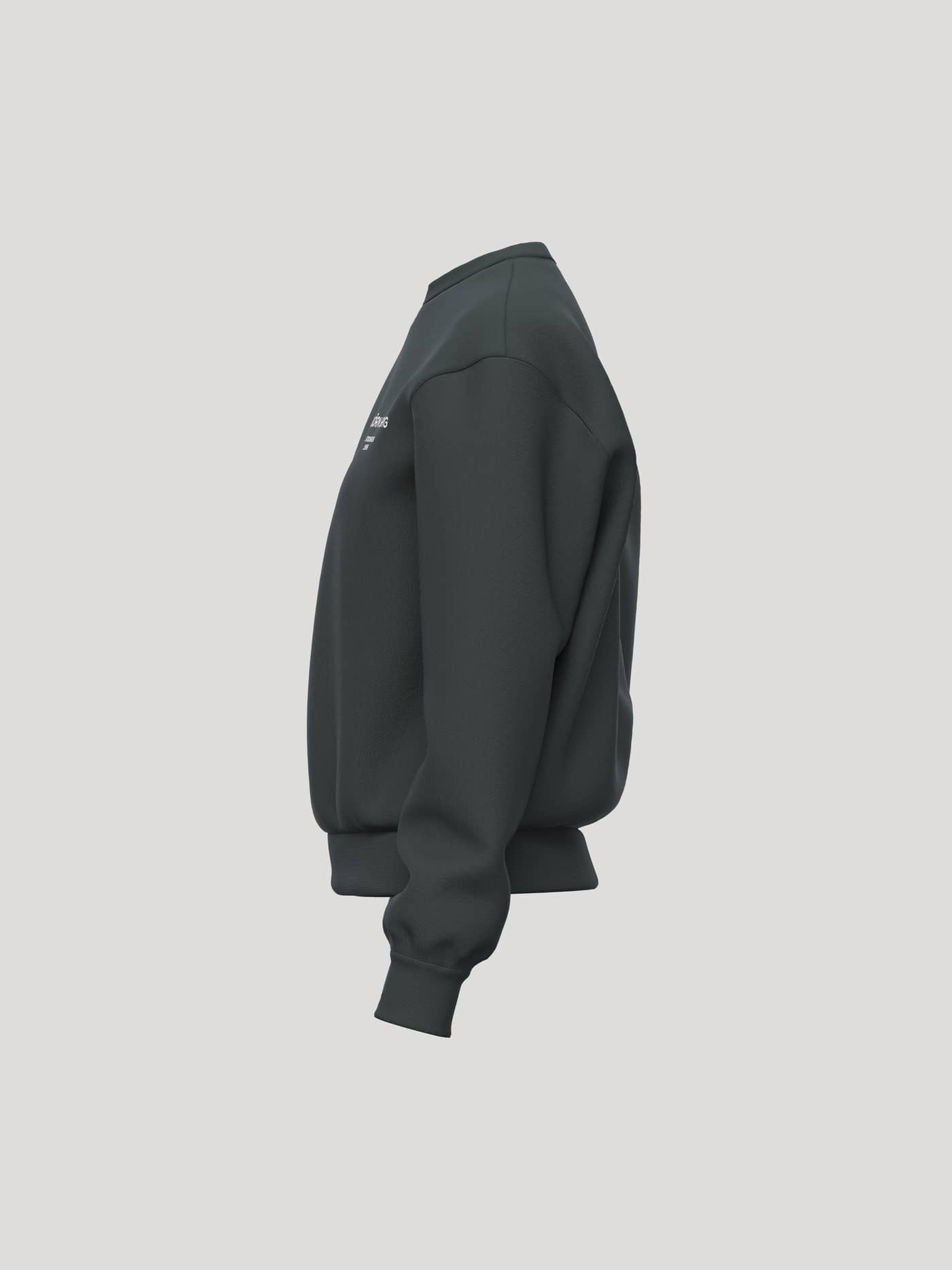 Borg Essential 1 Sweatshirt i Urban Chic (Grøn) set fra siden med en stilfuld, løs pasform til kvinder. - Image 3