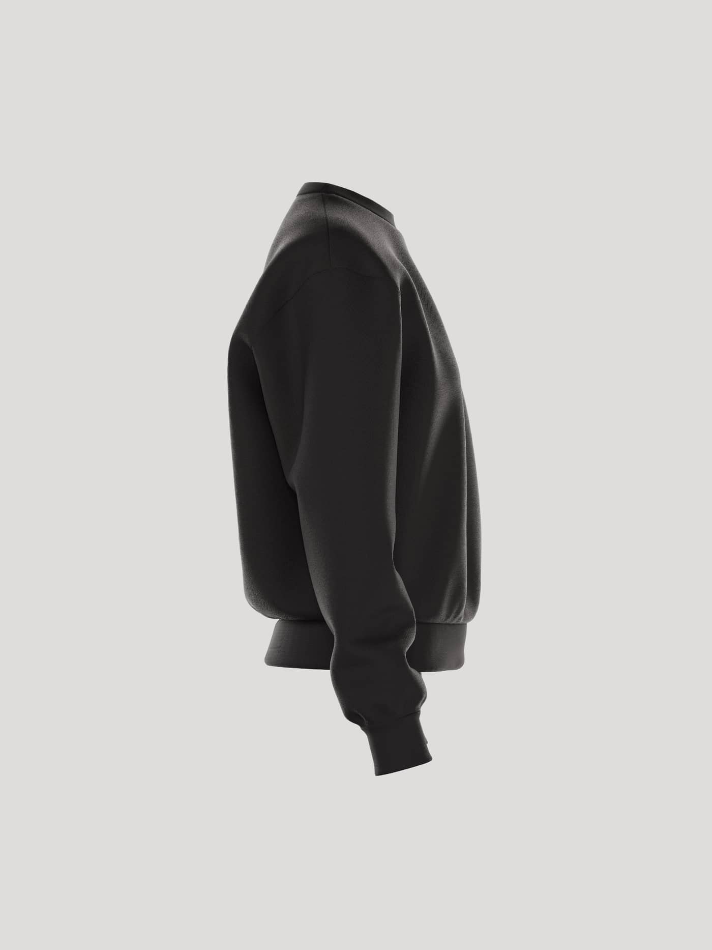 Borg Essential 1 Sweatshirt i Black Beauty (Svart) sett fra siden, med en løs passform og stilig silhuett til dame. - Image 2