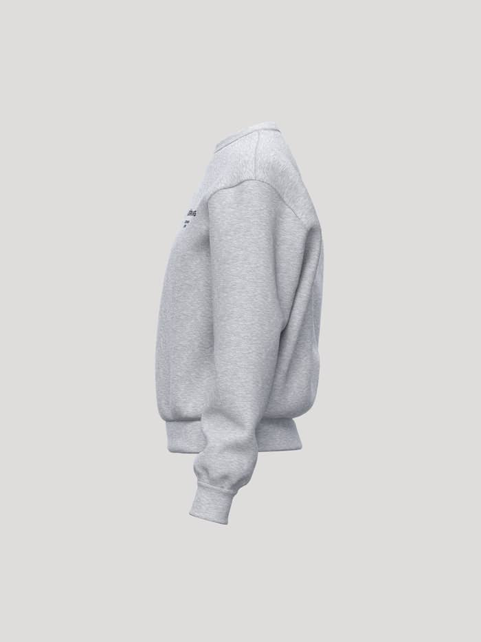 Borg Essential 1 Sweatshirt in Light Grey Melange (Grijs) met een losse pasvorm, getoond in zijaanzicht voor tennis. - Image 3