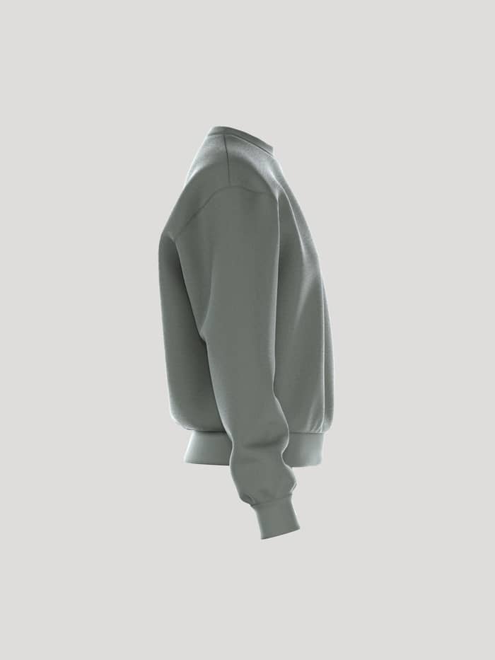 Seitenansicht des Borg Essential 1 Sweatshirt in Agave Green (Grün), ein locker sitzender Damenpullover aus weichem Fleece. - Image 2