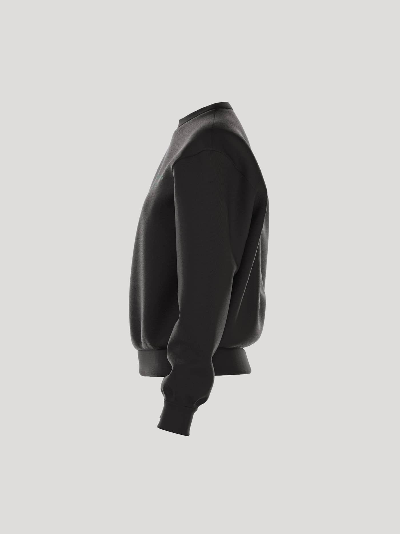 Borg Essential 1 Sweatshirt til dame i Black Beauty (Svart) sett fra siden, med løs passform og ribbede detaljer. - Image 4