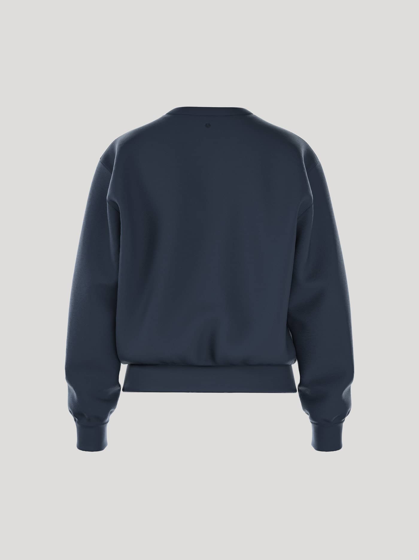 Back view of the women's Borg Essential 1 Sweatshirt in Outerspace navy. - Image 2