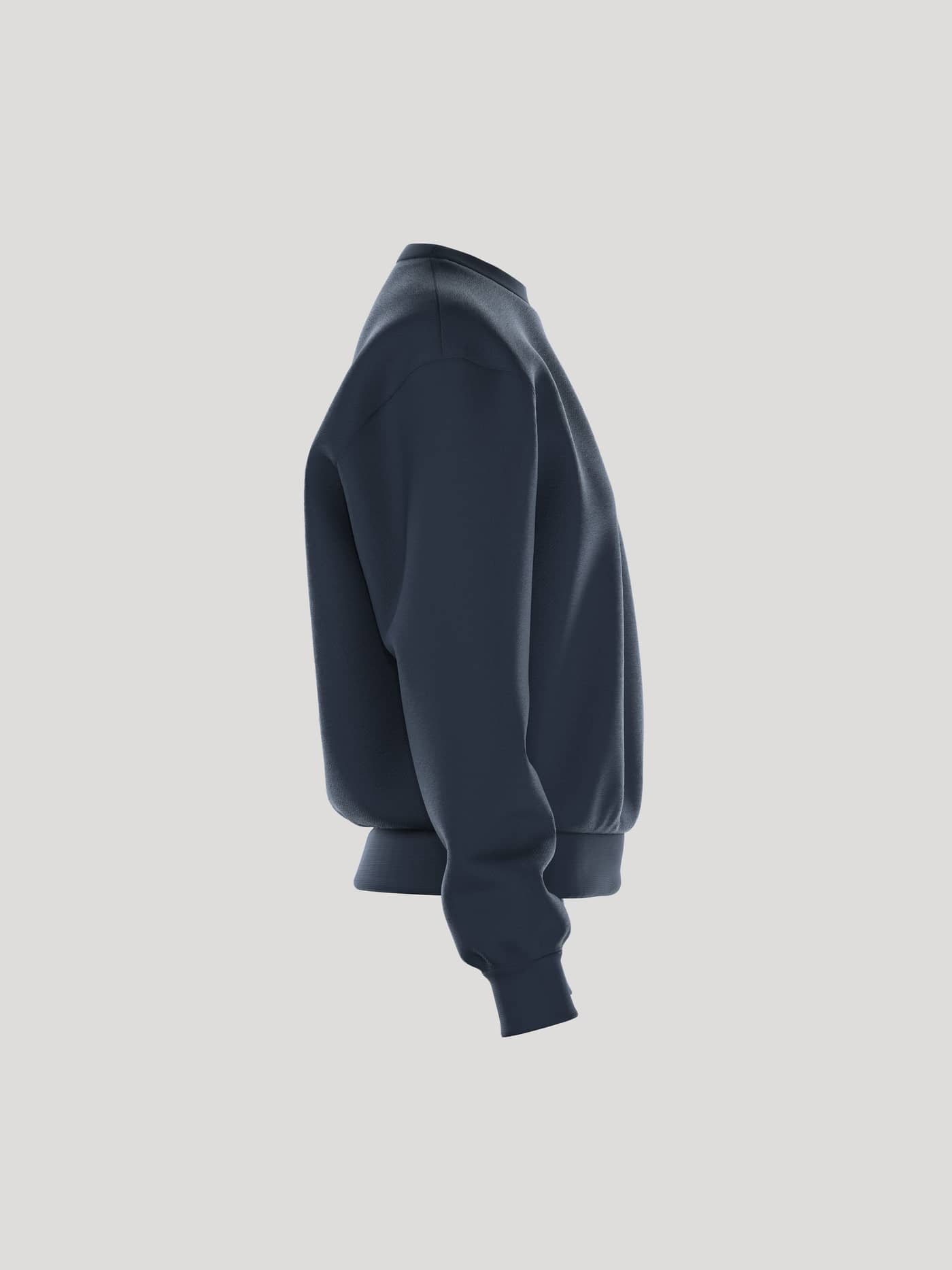 Side view of the women's loose-fit Borg Essential 1 Sweatshirt in Outerspace. - Image 3