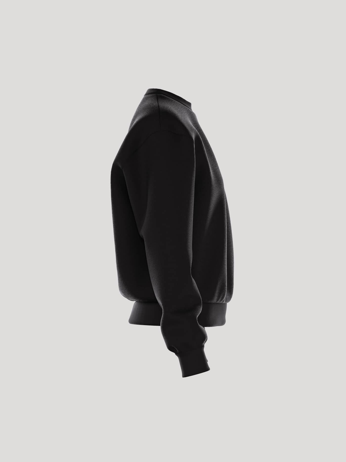 Side view of the Borg Essential 1 Sweatshirt in Black Beauty. - Image 3