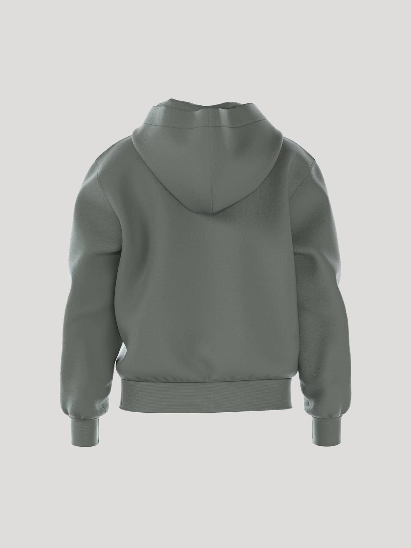 Achteraanzicht van de losvallende Borg Essential 1 Hoodie in Agave Green (Groen) van zachte katoenen fleece. - Image 3